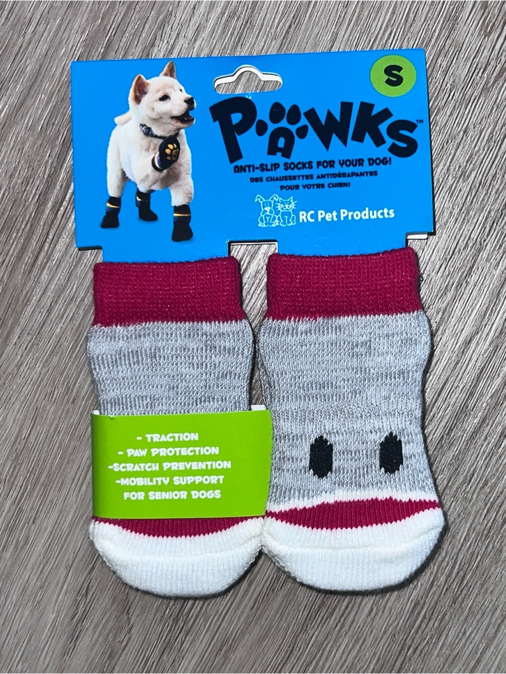 NWT RC Pet Pawks Anti-Slip Dog Socks Size Small Sock Monkey
